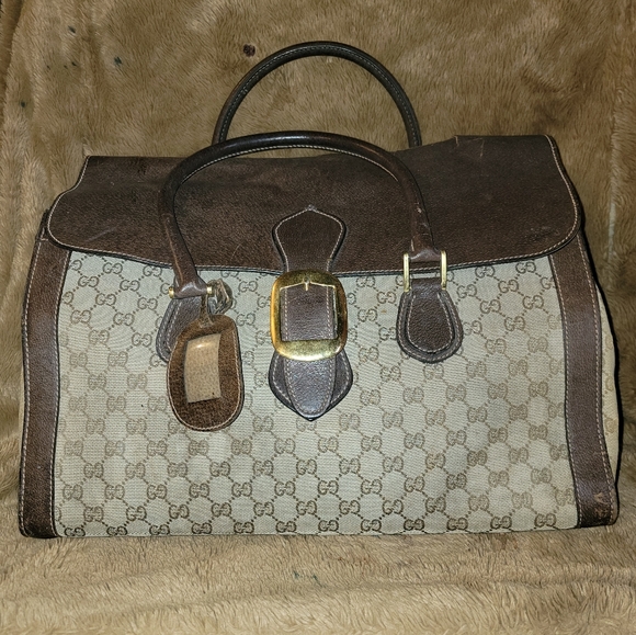 Gucci Other - Gucci GG Boston weekender LARGE  Carryall travel luggage Vintage Authentic Rare